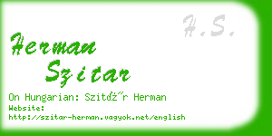 herman szitar business card